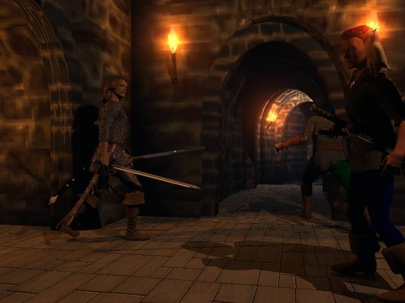 GadPassage.jpg - "Passage"Working their way through Gadûhvrás, the party cautiously cross a junction between passages and head off in a new direction.Allan was going to use this as the cover for an RPG he was designing, one day perhaps.