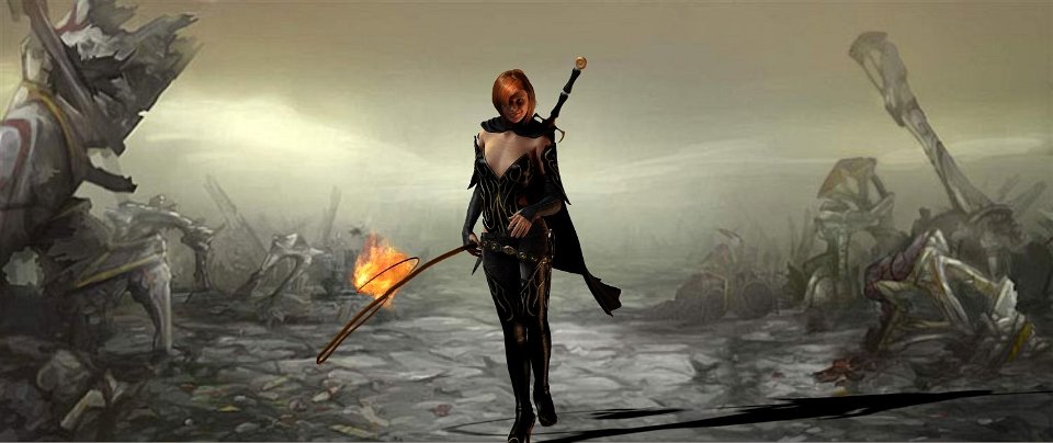 MsGothmog03.jpg - "Ms Gothmog" The alarmingly attractive form taken by the demon Gothmog, responsible for the destruction of Geriant's home nation, when she met with Surya of Tellare