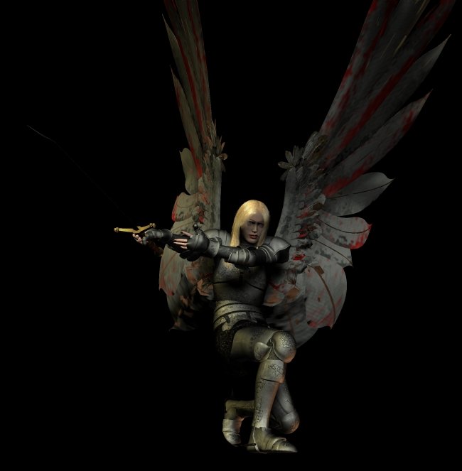 Seraphiel.jpg - "Seraphiel"Seraphiel is the Dark Angel, a creature half celestial and half fiend, deeply twisted and evil and quite possibly the most talented general serving the Abyss in the Blood War. 