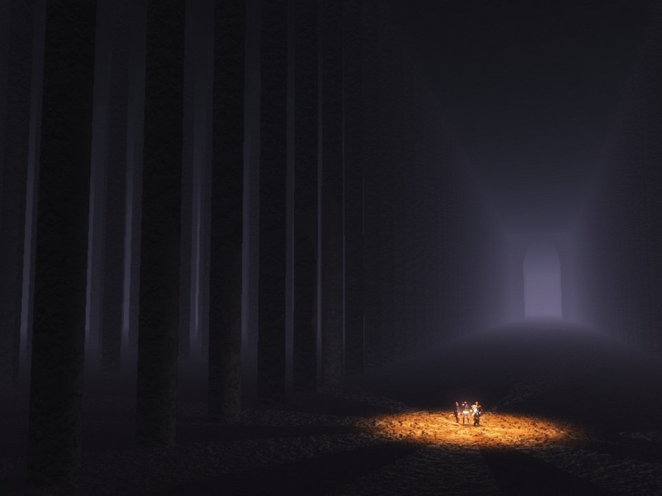 Gad-Dark.jpg - The Darkness of Gadûhvrás. Lynien, Eloy and Gorfang explore the ruined orc city