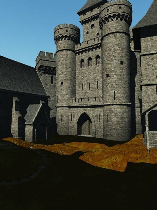 Reital2-Keep.jpg - "Keep"Looking across the courtyard at the main keep, with the doorway into the Temple of Aderra on the left.
