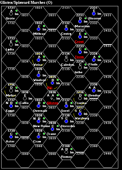 The Glisten Subsector Map